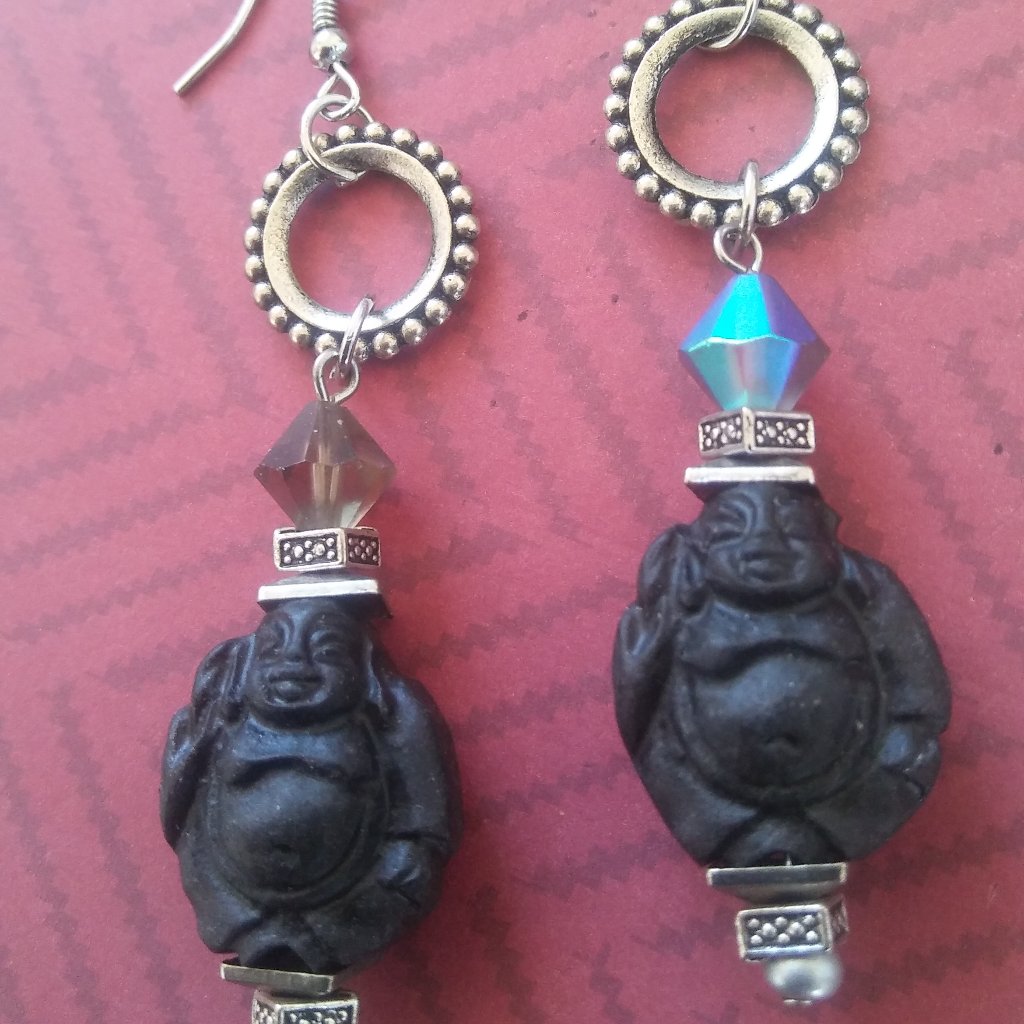 Lava Stone Budda Earrings